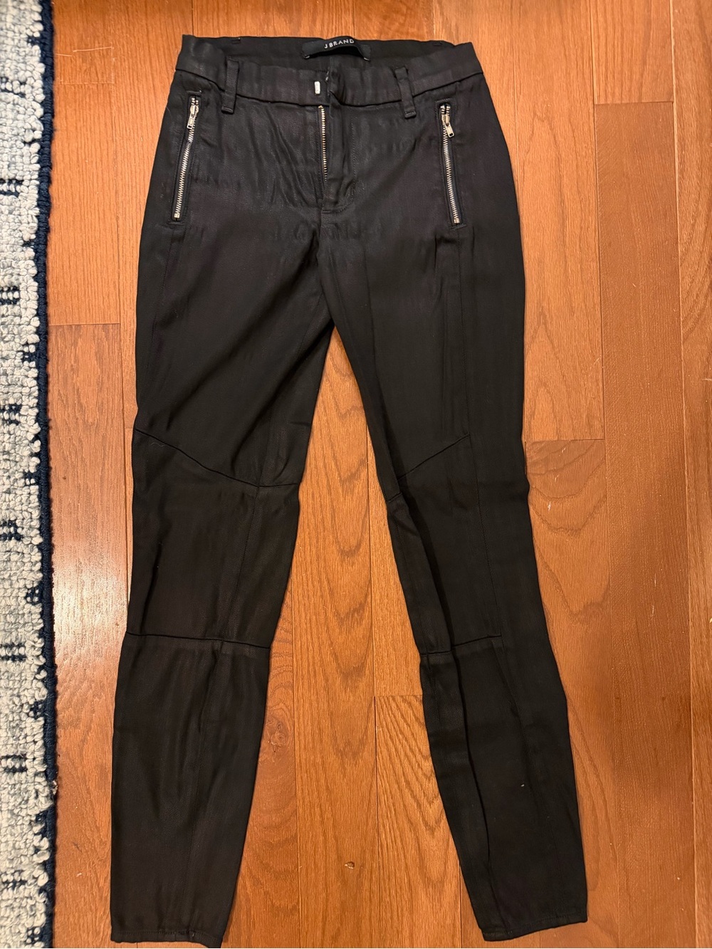 J Brand Black Skinny Moto Zip Pants
